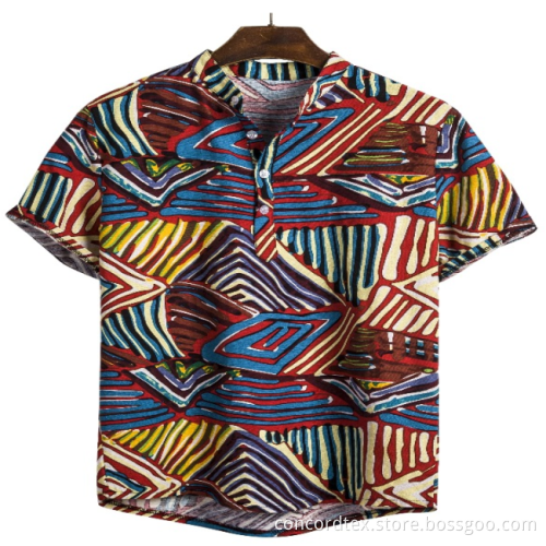 Mens beach wear printd holid shirt